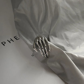 DAIIIBABYYY  -  Trend Punk Resizable Ring For Women Men Girl Rock Vintage Creative Skeleton Hand Loop Gothic Finger Rings Party Jewelry Gift